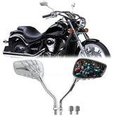 Rich Choices chrome skull mirror left 8mm for clear rear visibility