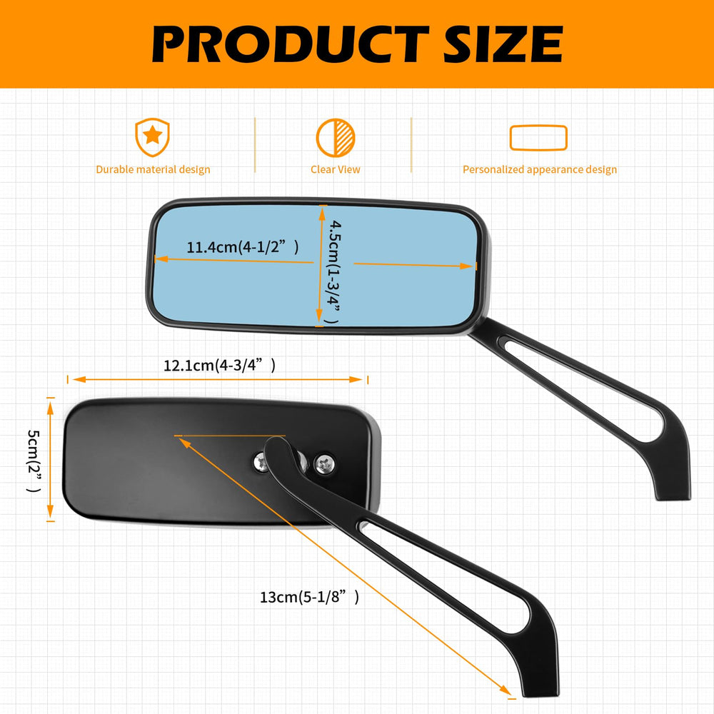 Rich Choices left-side rectangle mirror for cruisers