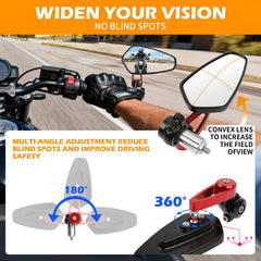 Rich Choices bar end mirror right mounted for enhanced rear view