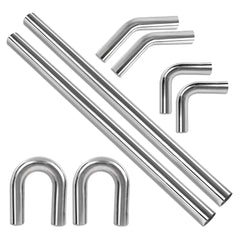 Richeer 2-inch straight polished pipe for smooth exhaust flow in DIY builds