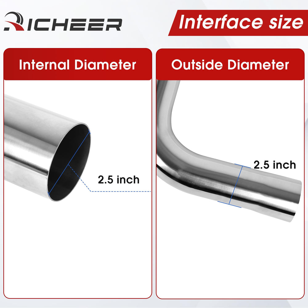 Richeer polished stainless exhaust pipe surface for easy cleaning.