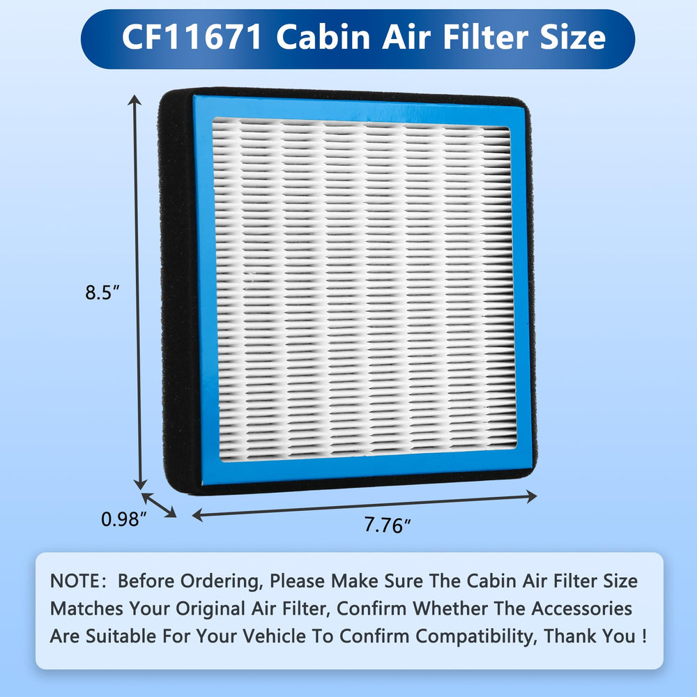 RICHWEI CF11671 cabin air filter packaging shows replacement kit