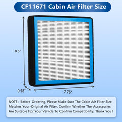 RICHWEI CF11671 cabin air filter packaging shows replacement kit