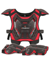 RIDBIKER kids chest protector in front view providing upper body protection and comfort.