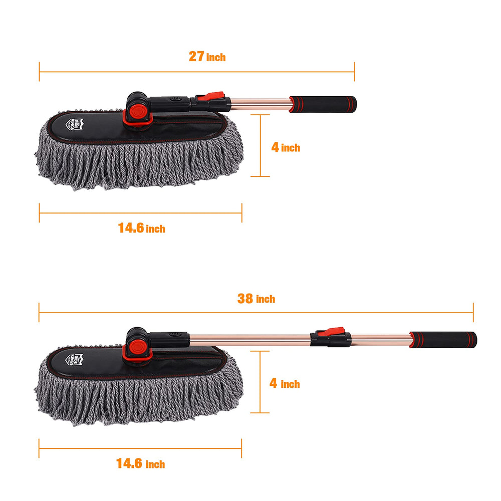 RIDE KINGS Large mop head covers wide areas for fast exterior cleaning.