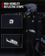 RideIron rain suit compact storage bag for easy portability.