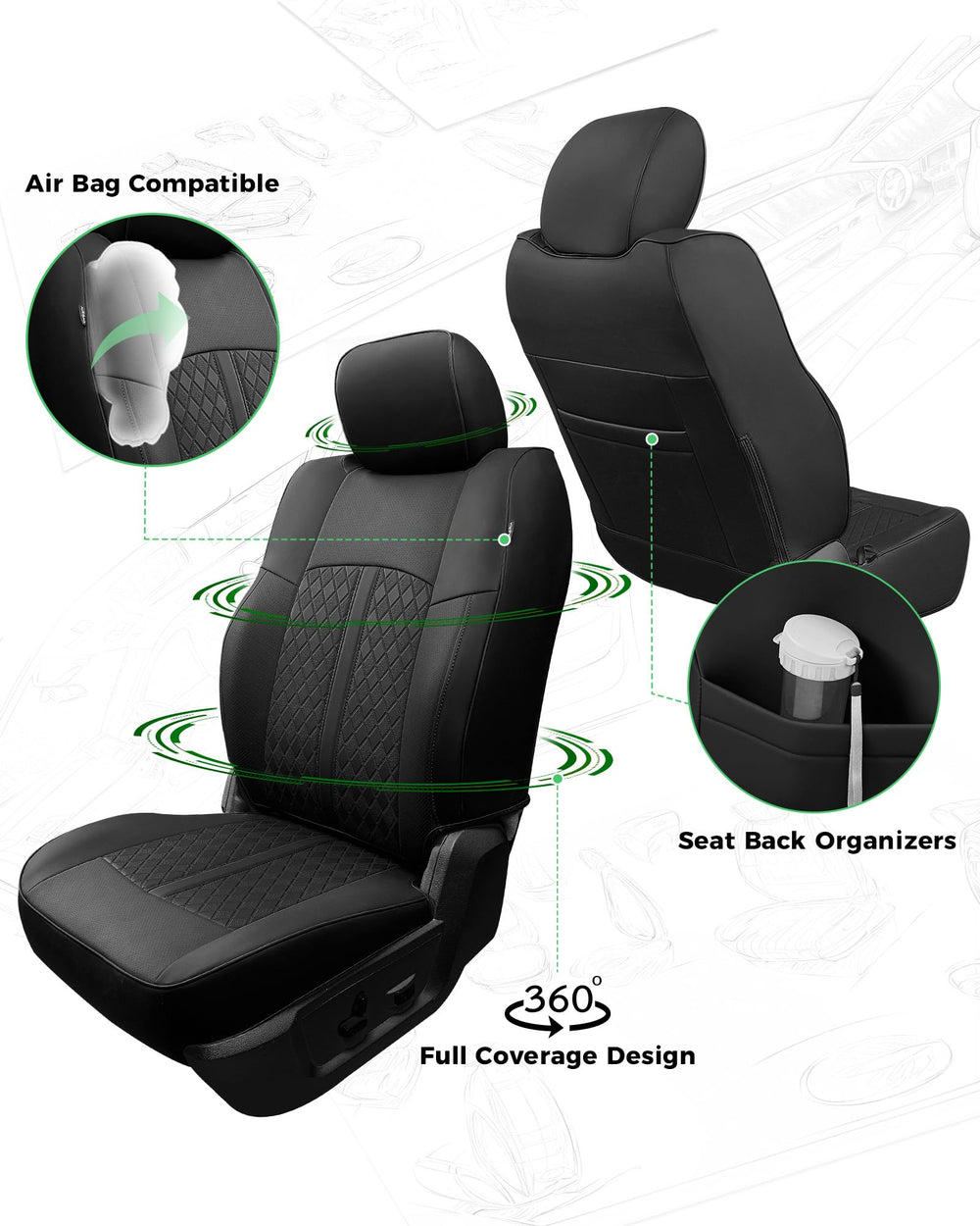 RIDEPOSH seat covers waterproof layer protecting against spills and scratches