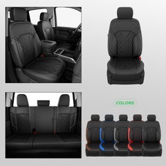 Rideposh easy-clean faux-leather finish keeps seats looking new.