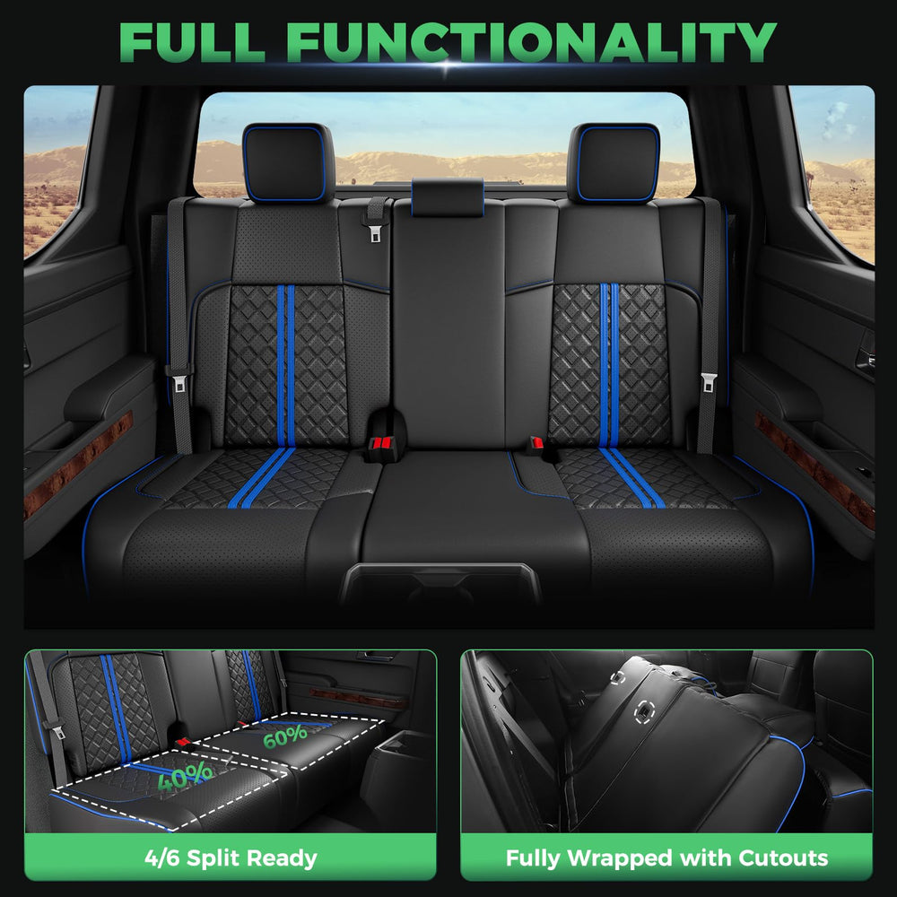 RIDEPOSH embossed leather texture detail adds premium cabin look