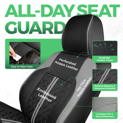 RIDEPOSH embossed leather design seat covers add a premium look to your Tacoma