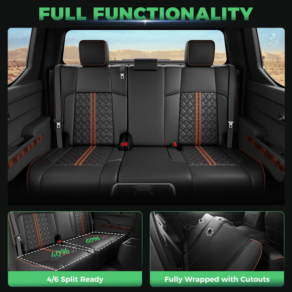 RIDEPOSH embossed leather seat covers resist scratches and tears for Tacoma