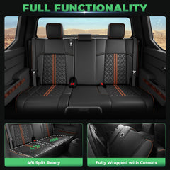 RIDEPOSH embossed leather seat covers resist scratches and tears for Tacoma