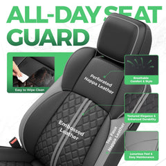 RIDEPOSH durable faux leather protects Tacoma seats from daily wear