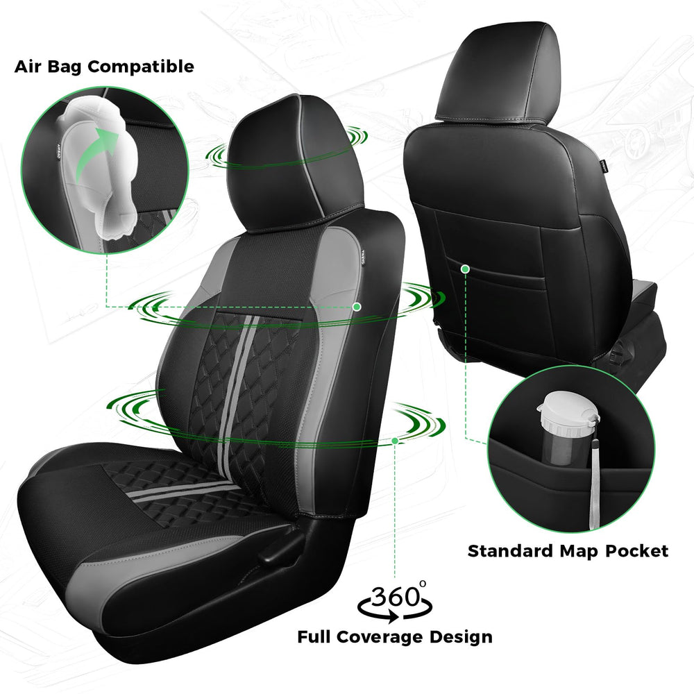 RIDEPOSH durable faux leather seat covers resist scratches and daily wear