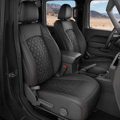 RIDEPOSH Wrangler seat covers with glove-fit protect upholstery during daily driving.