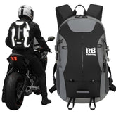 Riderbag reflective backpack front view with high visibility for day and night riding