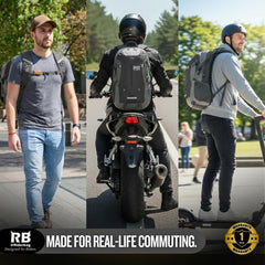 Riderbag side water pockets provide quick hydration on ride