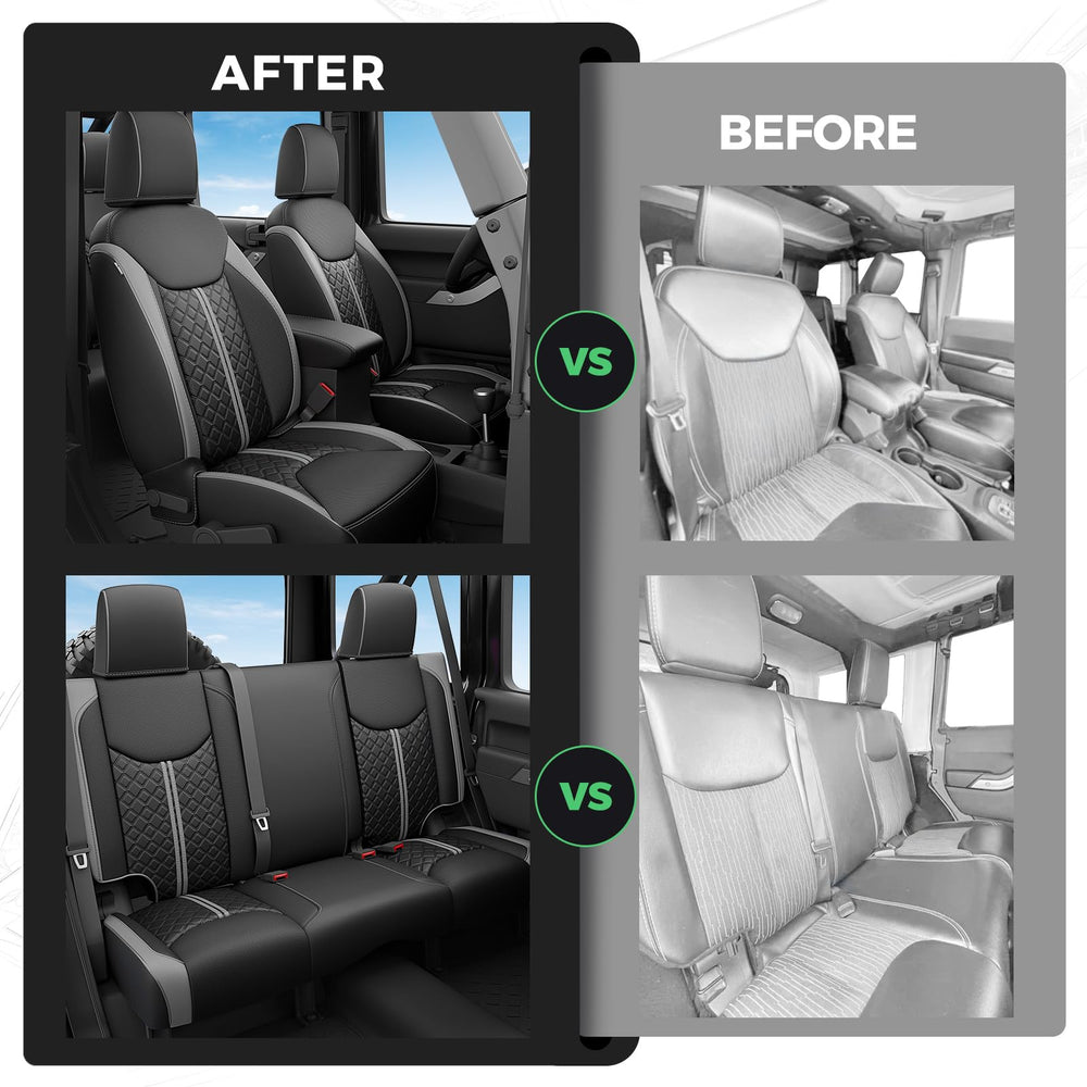 RIDEPOSH seat cover in black-grey adds refined, easy-care style.