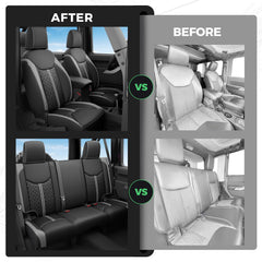 RIDEPOSH seat cover in black-grey adds refined, easy-care style.