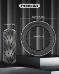 RidTianTek 9.5x2.50 tubeless tire for KQi3 rear wheel enhances stability on uneven surfaces