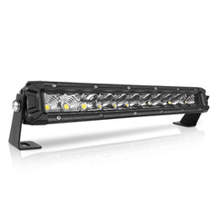 Rigidhorse 12 inch LED light bar front view with flood and spot beam for broad coverage
