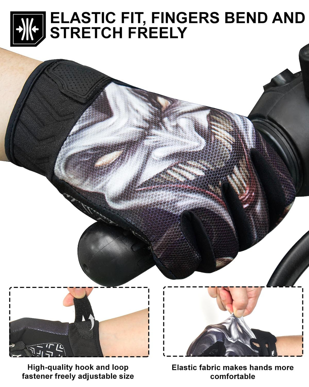 RIGWARL gloves with hook-and-loop closure for easy on/off.