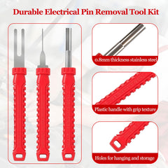 Ergonomic grip and textured handle on a RILL pin extractor.