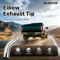 RILMATON exhaust tip chrome finish close-up highlights rust resistance