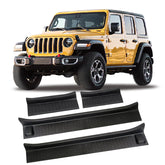 Rindoujin door sill guard front left protects Wrangler JL and Gladiator JT from scuffs after off-road use.