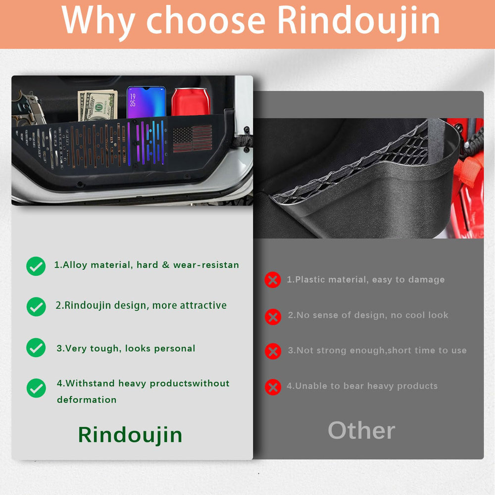 Side view of Rindoujin pocket integrated with Jeep door for extra storage.