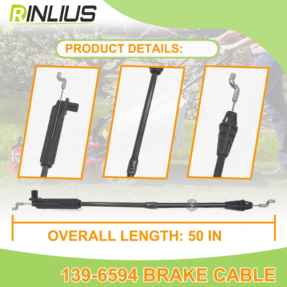 Rinlius brake cable 139-6594 for Toro 21464 Recycler boosts stopping reliability
