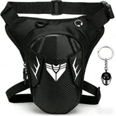Riomhorry motorcycle leg bag with adjustable strap for secure hands-free storage.