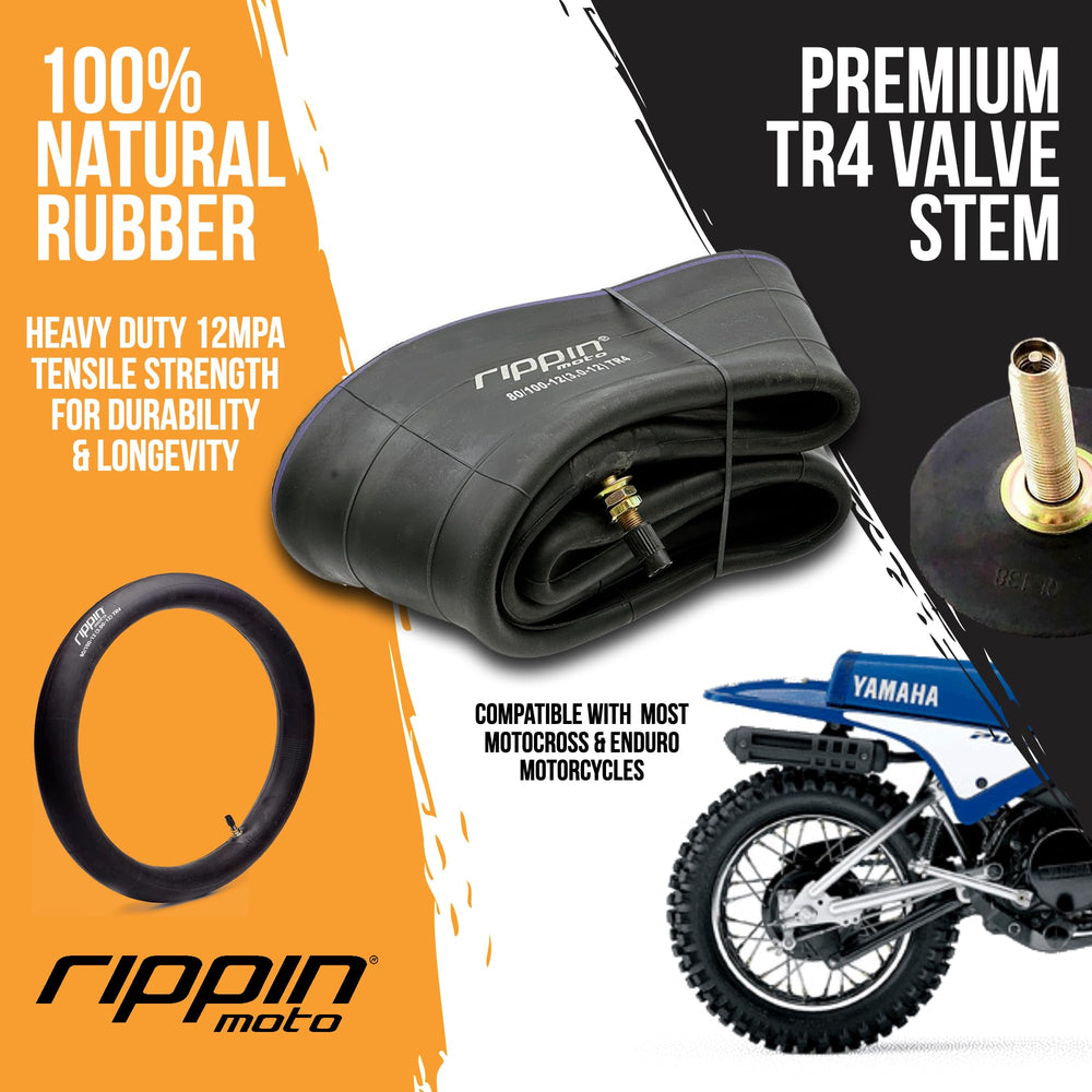 Rippin Moto heavy duty 3mm natural rubber inner tube for rugged riding