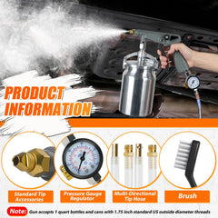 RIRC undercoating spray gun with 360° wand reaches frames and cavities.