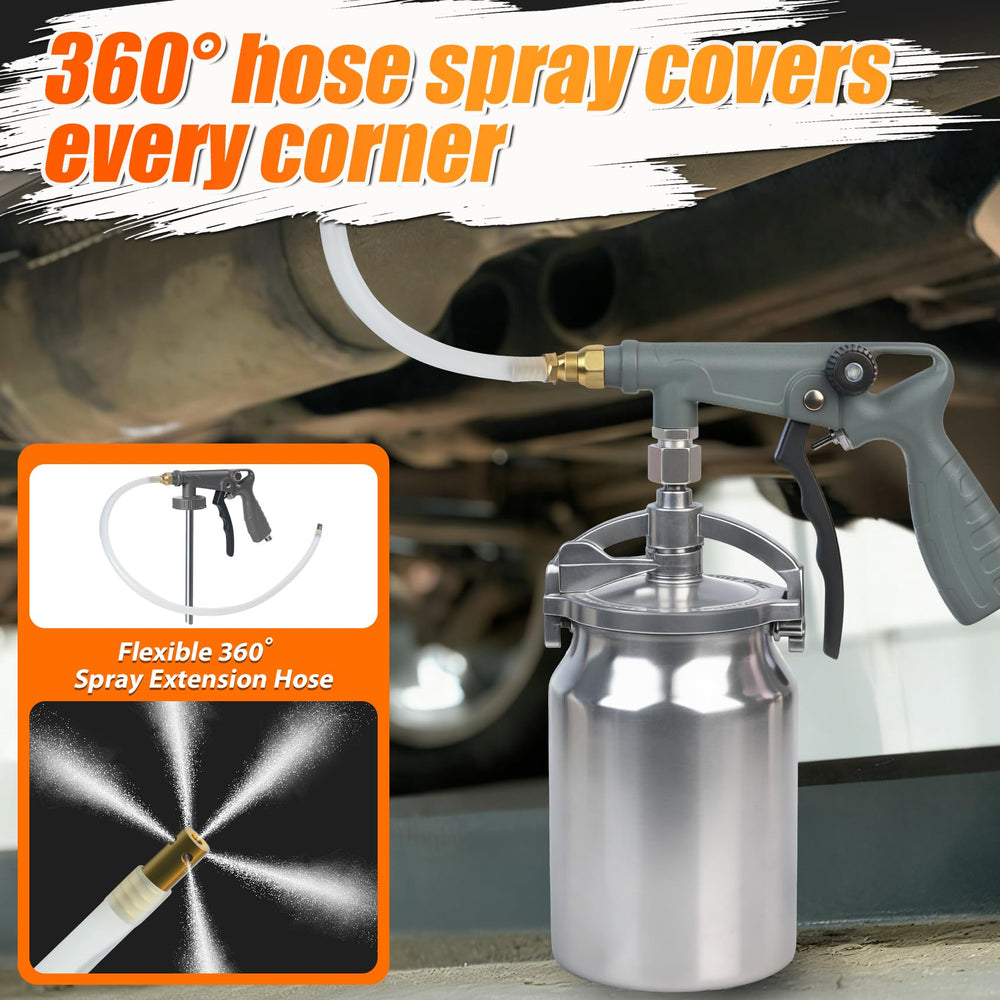 RIRC spray gun includes air regulator for consistent texture and atomization.