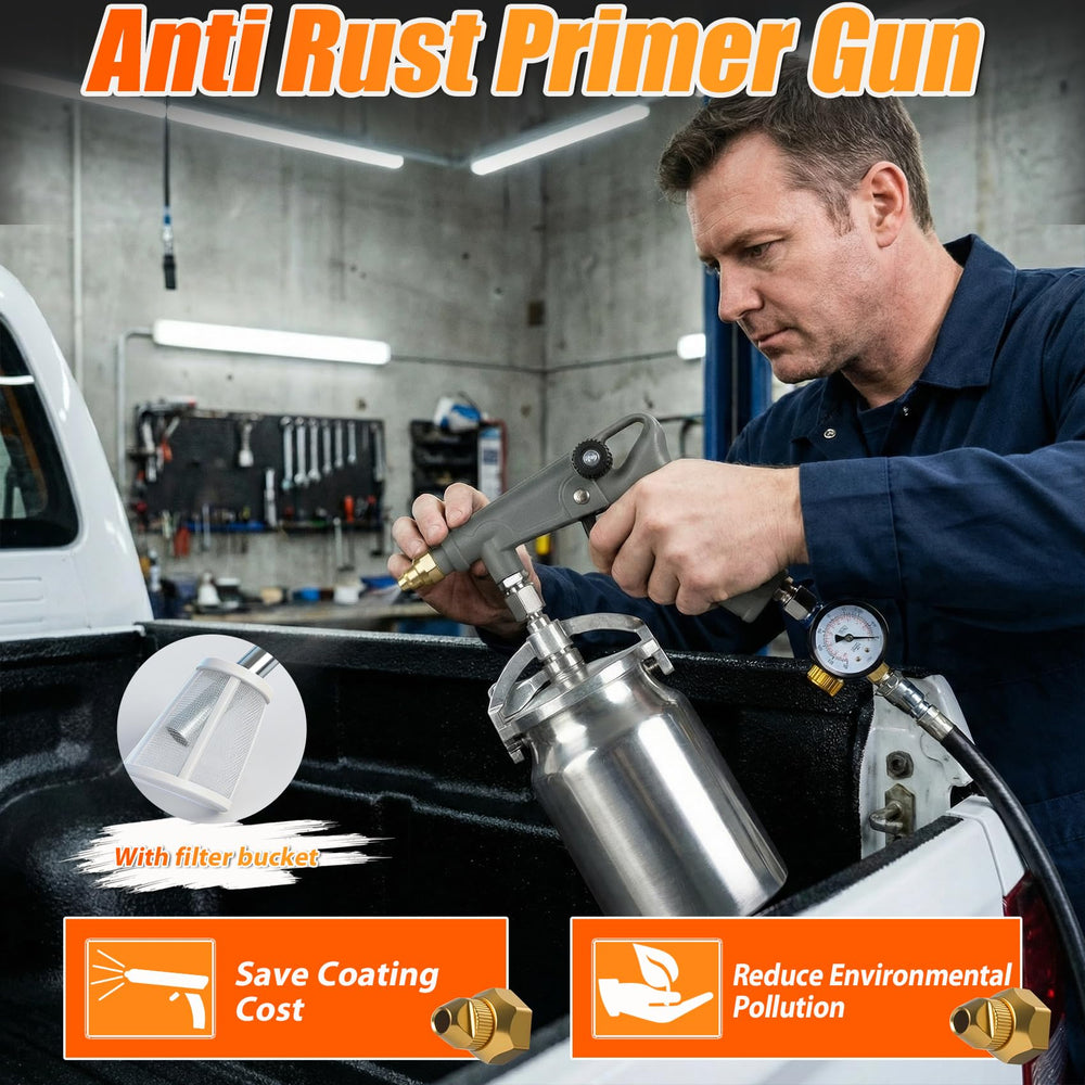 RIRC ergonomic grip reduces fatigue during thick undercoating tasks.