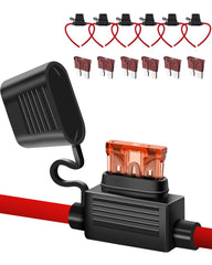 Riseuvo 6-pack 10GA inline fuse holder in 12V system protects circuits.