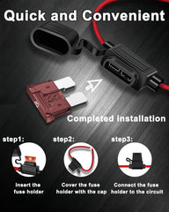 Riseuvo inline fuse holder for cars, trucks, RVs, and boats.
