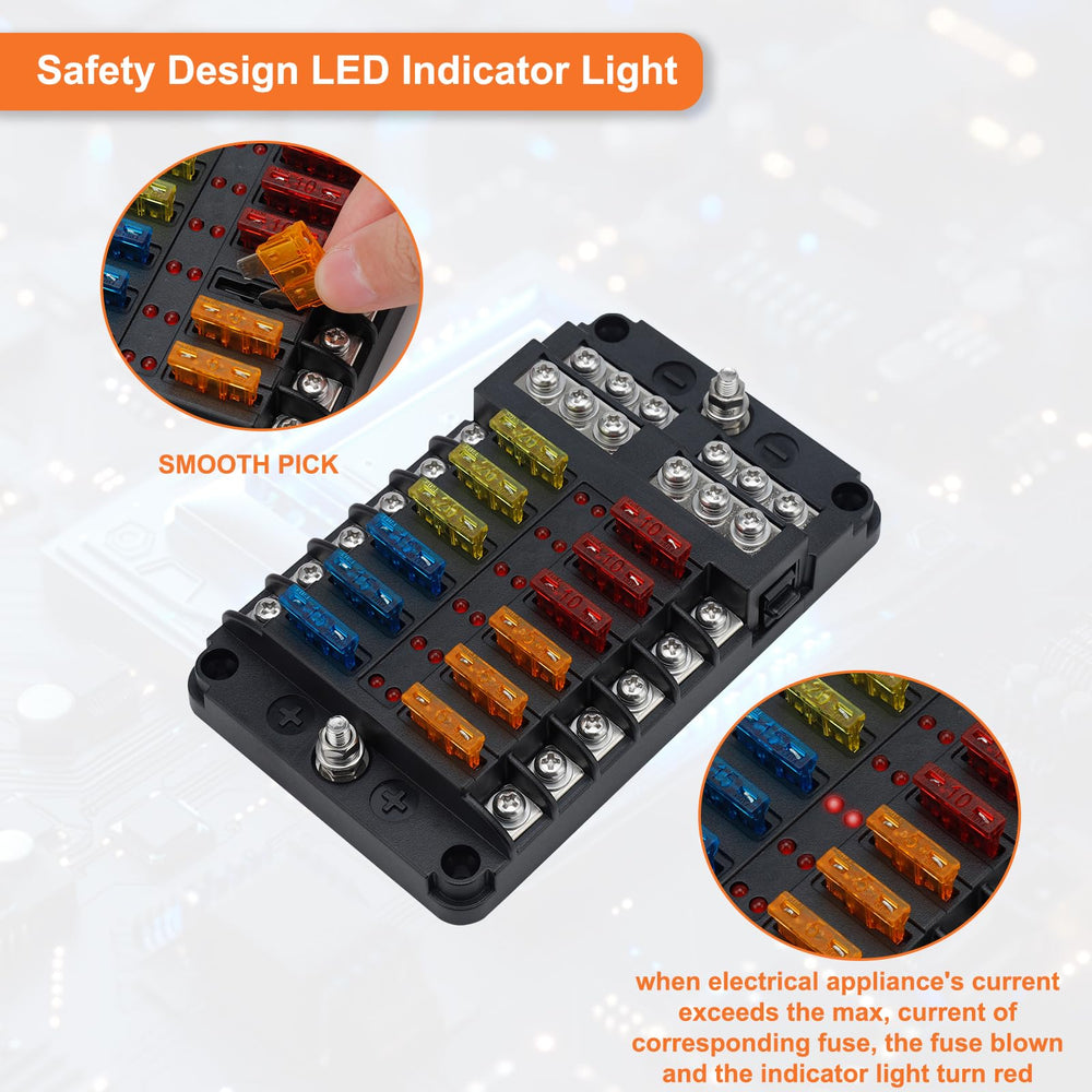 Risornda fuse block side ports enable organized wiring in tight spaces