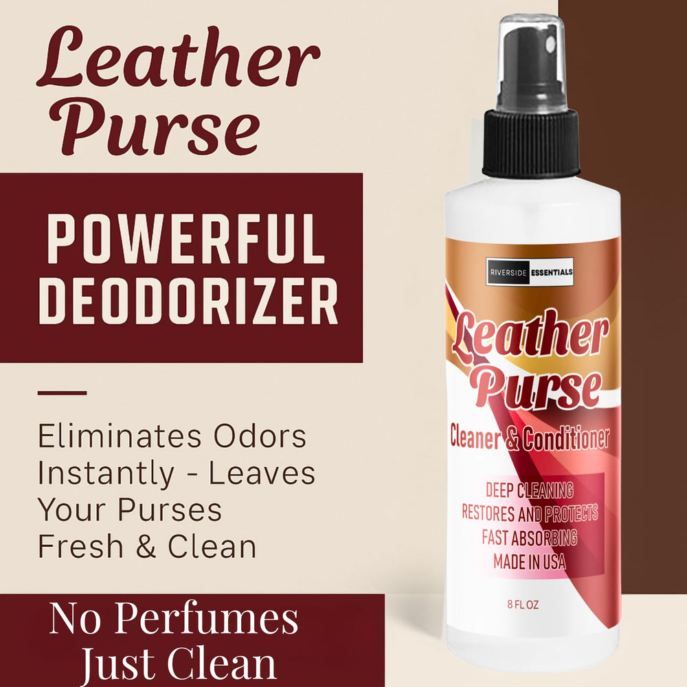 Riverside Essentials Leather Purse Conditioner application coats surfaces with natural emollients