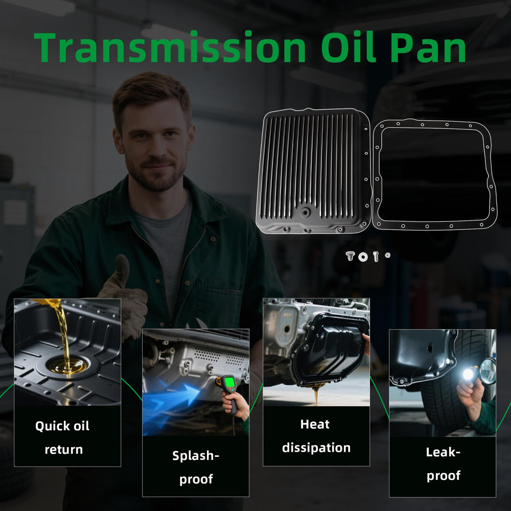 Riyhch easy-install pan with gasket and bolts simplifies service.