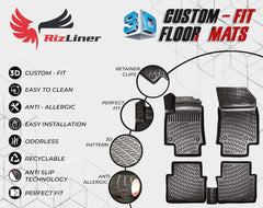RizLiner BMW 3 Series easy-clean mats, quick hose-down and simple maintenance.