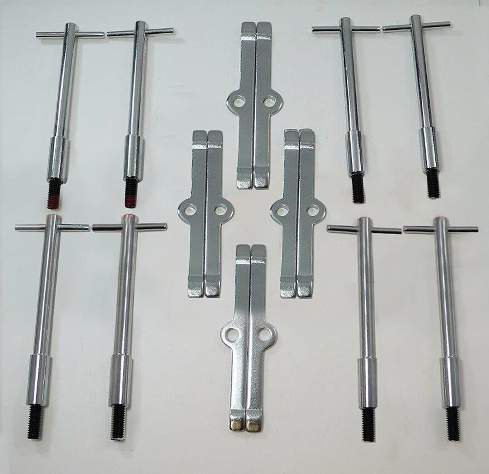 RJSPHH valve-cover t-bar set with chrome spreaders for even bolt pressure on V8 engines.