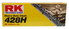 RK Racing Chain M428H-140, front view, built for street and off-road durability
