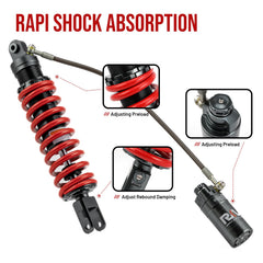 RKV86 rear shock rebound knob for precise speed tuning on uneven terrain