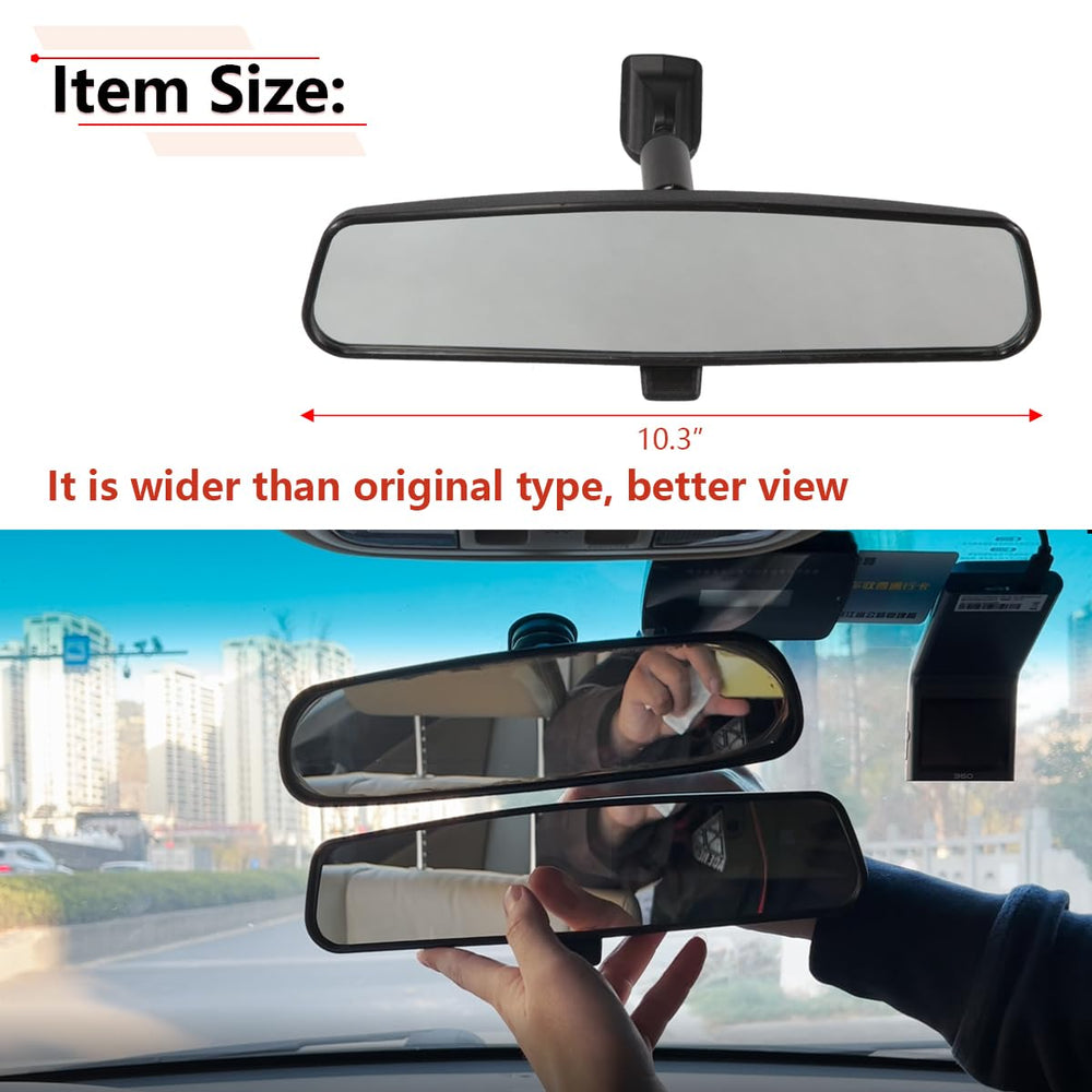 RLB-HILON 10.3-inch rear view mirror day/night toggle reduces glare.