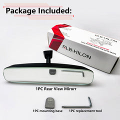 RLB-HILON frameless rear view mirror side view highlights slim profile for reduced blind spots.
