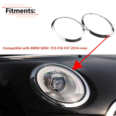 RLB-HILON headlight trim ring for Mini Cooper passenger side chrome bezel enhances shine