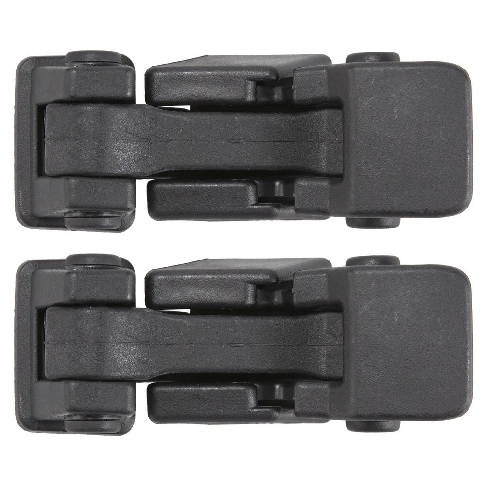 RLB-HILON hood latch close-up shows durable plastic and rubber construction for Wrangler JK
