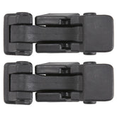 RLB-HILON hood latch close-up shows durable plastic and rubber construction for Wrangler JK